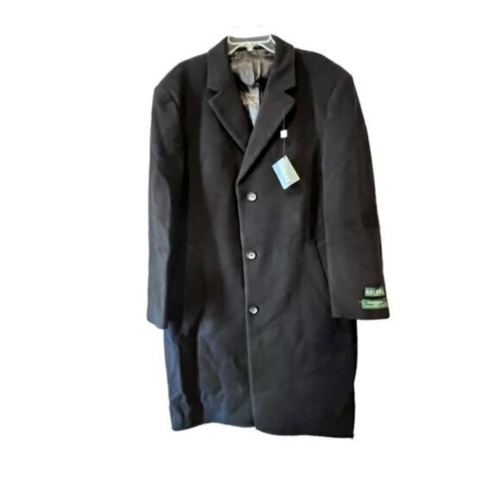 LAUREN RALPH LAUREN CASHMERE WOOL OVER COAT ITALY 46R PARMA DESIGNER NWT BLACK